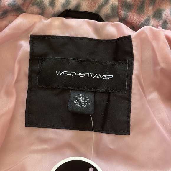 WeatherTamer puffy coat- black/pink-size 2T - Picture 5 of 8